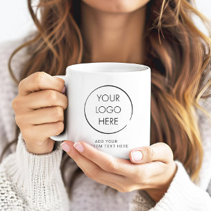 Caneca De Café Logotipo Básico Personalizado, Negócios ou Marketi