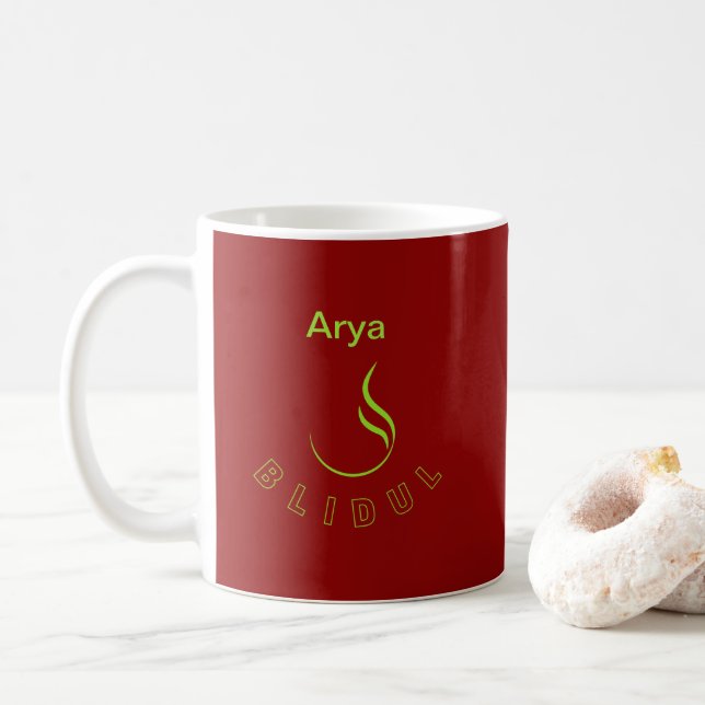 Caneca De Café Logotipo BLIDUL vermelho (Com Donut)