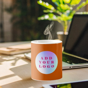 Caneca De Café Logotipo comercial em laranja queimado