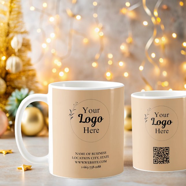 Caneca De Café Logotipo comercial laranja moderno (Criador carregado)