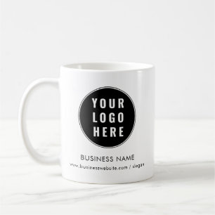 Caneca De Café Logotipo Comercial Personalizado e Site da Empresa