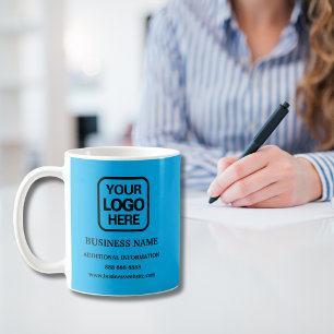 Caneca De Café Logotipo comercial profissional - Azul claro