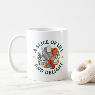 Caneca De Café Logotipo da Empresa A Slice of Life and Delight