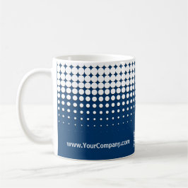 Caneca De Café Logotipo da empresa Código QR Meio Tom Azul Branco