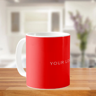 Caneca De Café Logótipo da empresa vermelha retangular