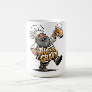 Caneca De Café Logotipo de Ale & Gravy com um Chef Alegre
