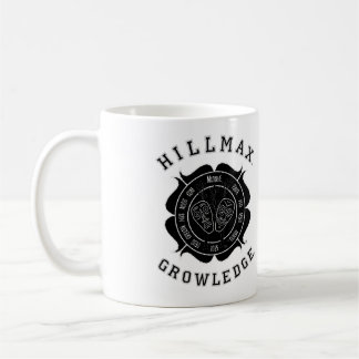 Caneca De Café Logotipo de conhecimento Hillmax Preto Branco
