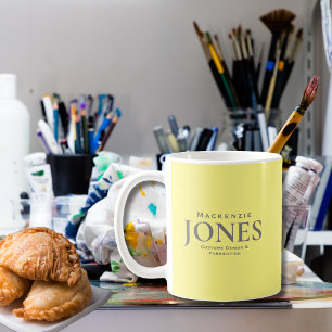Caneca De Café Logotipo de empresa moderno   Marca pessoal Cinza 