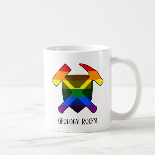 Caneca De Café Logotipo de martelo "Geology Rocks" LGBT