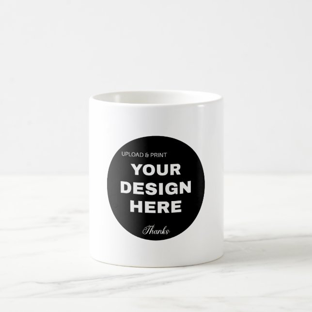 Caneca De Café Logotipo de QR Code Preto Elegante, Minimalista e  (Centro)