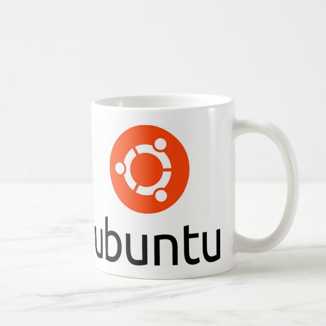 Caneca De Café Logotipo de Ubuntu Linux (Direita)