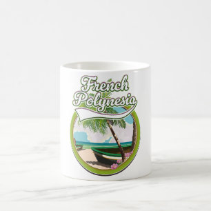 Caneca De Café logotipo de viagem da Polinésia Francesa.