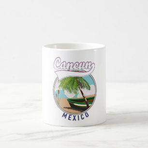 Caneca De Café logotipo de viagem de praia Cancun México