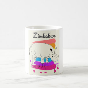 Caneca De Café logotipo de viagem retrô do Zimbábue