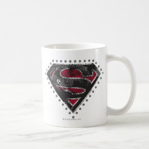 Caneca De Café Logotipo Distante da Supergirl Preto e Vermelho