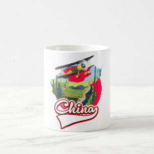 Caneca De Café logotipo do mapa de viagem da China