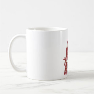 Caneca De Café logotipo do pássaro Cruz-bico-vermelho da Montanha