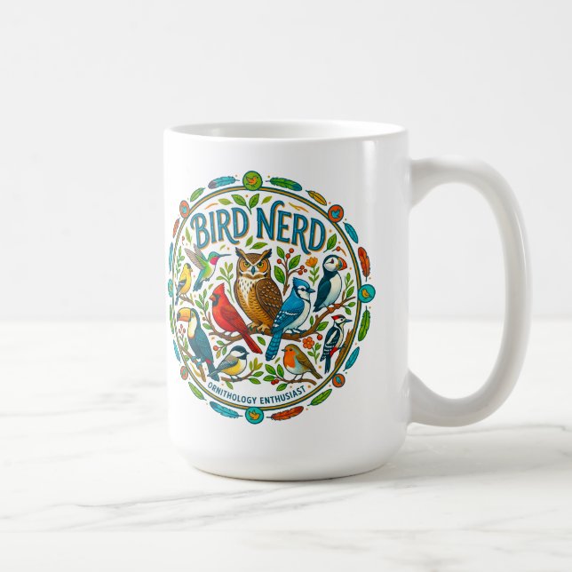 Caneca De Café Logotipo do Pássaro Nerd (Direita)