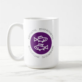 Caneca De Café Logotipo do peixes Zodiac Star Sign Astrology Traç