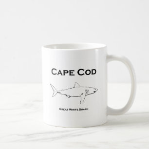 Caneca De Café Logotipo do tubarão branco de Cape Cod
