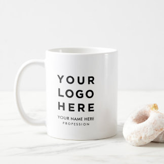 Caneca De Café Logotipo e Texto Personalizados para Negócios Prof