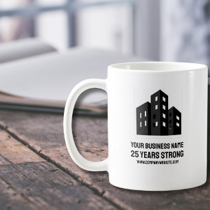Caneca De Café Logotipo Empresarial Celebrando # Anos Personaliza