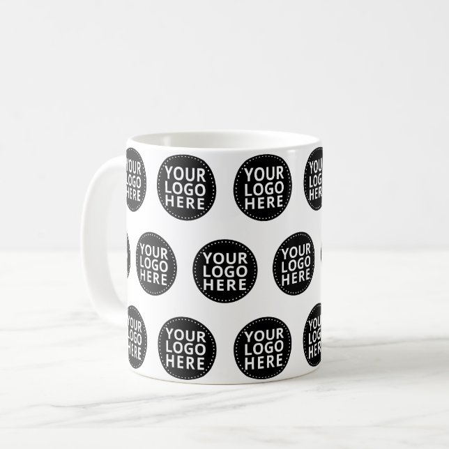 Caneca De Café Logotipo Empresarial Personalizado (Frente Esquerda)
