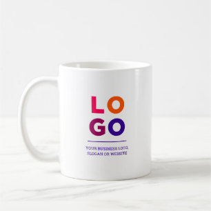 Caneca De Café Logotipo Empresarial Promocional e Texto Azul Índi
