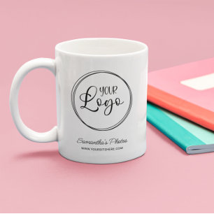 Caneca De Café Logotipo Empresarial Redondo Minimalista para Site