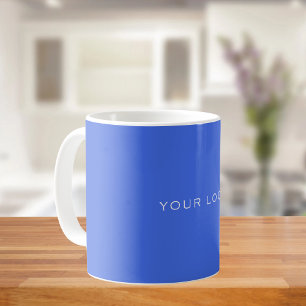 Caneca De Café Logotipo empresarial retangular azul real