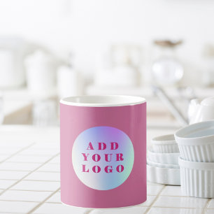 Caneca De Café Logotipo empresarial rosa