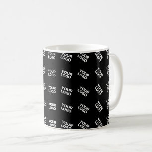 Caneca De Café Logotipo exclusivo ou padrão de imagem   Preto (ed