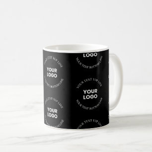 Caneca De Café Logotipo fácil de substituir e padrão de texto edi