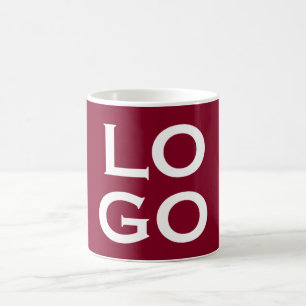 Caneca De Café Logotipo ou imagem personalizados em burgundy