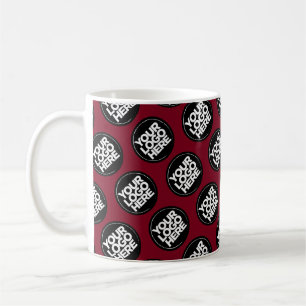 Caneca De Café logotipo personalizado Burgundy padrão de negócios