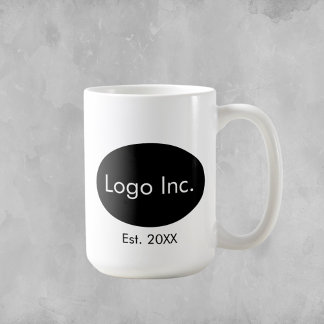 Caneca De Café Logotipo Personalizado da Empresa - Marca Mug Blac