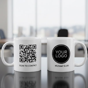 Caneca De Café Logotipo Personalizado da Empresa & Nome do Funcio