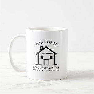 Caneca De Café Logotipo Personalizado de Agência Imobiliária de P