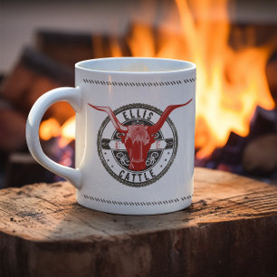 Caneca De Café Logotipo Personalizado Ellis Cattle