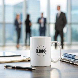 Caneca De Café Logotipo preto de Marca branca mínimo para manuten