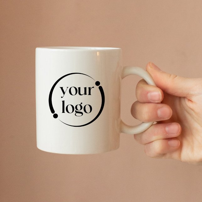 Caneca De Café Logotipo profissional moderno simples (Personalize with your business logo.)