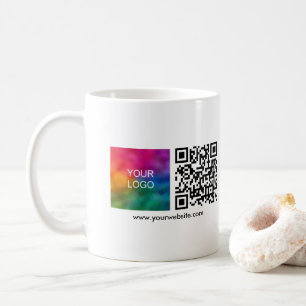 Caneca De Café Logotipo QR Code Scan Me Modelo White Minimist