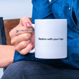 Caneca De Café Logotipo retangular de cor de marca