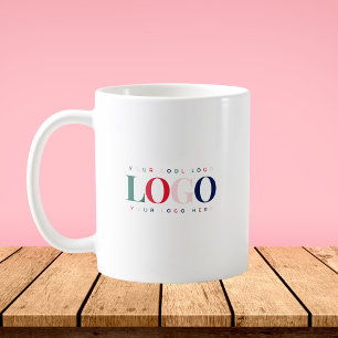 Caneca De Café Logotipo Retângulo da Empresa Personalizada Colori