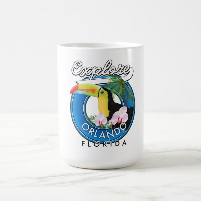 Caneca De Café Logotipo retro explorar Orlando Flórida. (Centro)