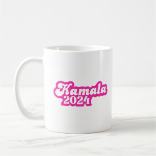 Caneca De Café Logotipo rosa feminino Kamala Harris 2024