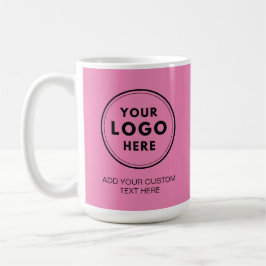 Caneca De Café Logotipo simples - Rosa comercial