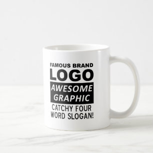 Caneca De Café Logotipo Slogan Engraçado Mug