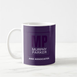 Caneca De Café Logotipo sofisticado do monograma roxo para empres
