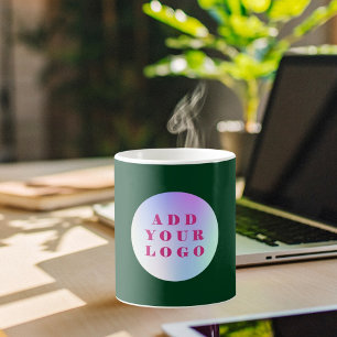 Caneca De Café Logotipo verde de empresa Emerald
